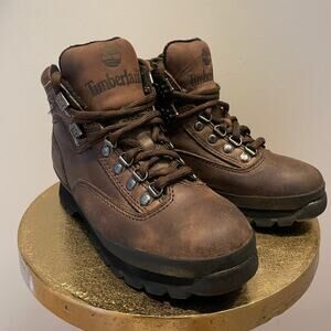 Vintage Timberland Women's 6.5M Hiking Boots | 90s Brown Leather, Thailand Rare